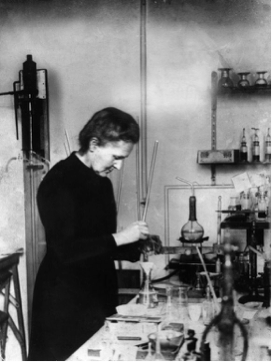 marie curie no labo