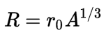 formula do raio nuclear